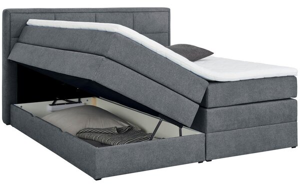 BOXSPRING POSTELJA 140 cm x 200 cm , tekstil modrosiva