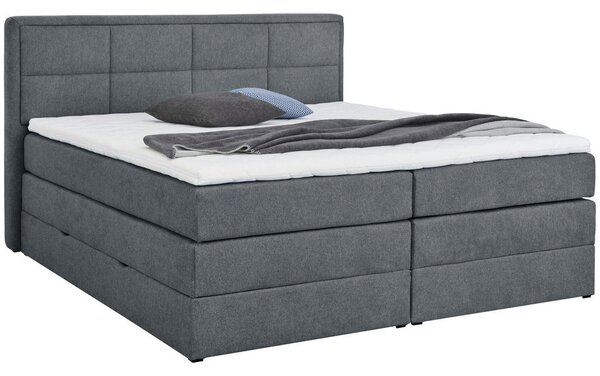 BOXSPRING POSTELJA 140 cm x 200 cm , tekstil modrosiva