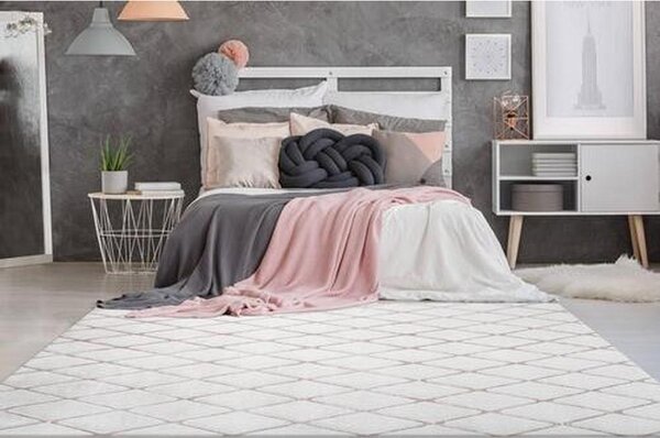PREPROGA Z VISOKIM FLOROM 80/150 cm roza, bela