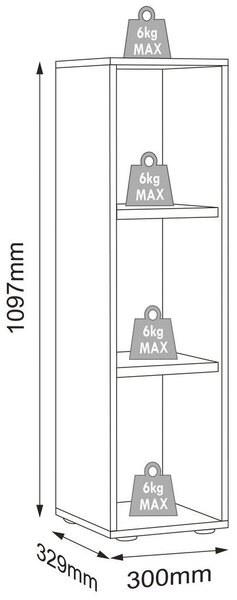 PISARNIŠKI REGAL 30/110/33 cm antracit, medeni hrast