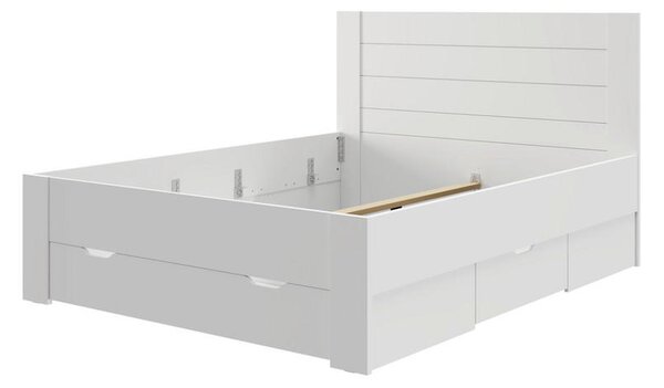POSTELJA 160 cm x 200 cm , leseni material bela