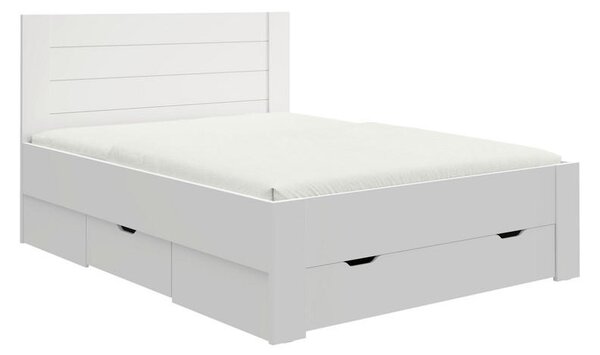 POSTELJA 160 cm x 200 cm , leseni material bela