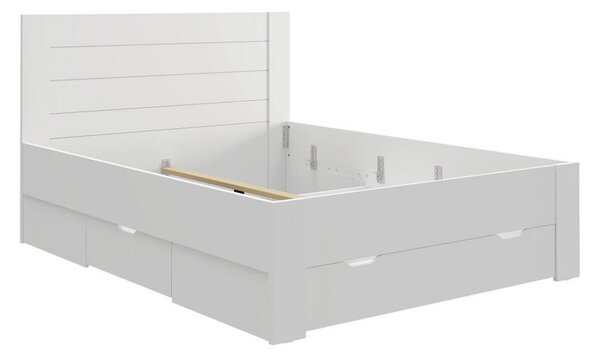 POSTELJA 160 cm x 200 cm , leseni material bela