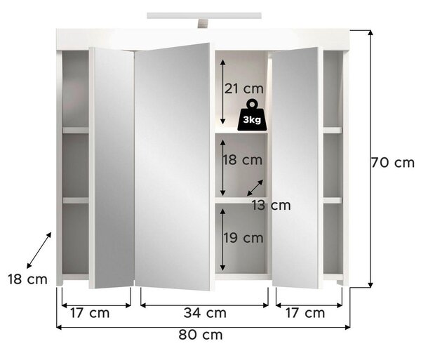 OMARA Z OGLEDALOM 80/70/18 cm