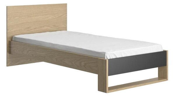 Mömax Postelja Nael, Barva Hrasta, Črna, 90x200