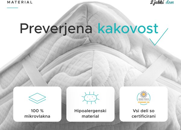 Nepropustna zaščita vzmetnice PREŠITA 80 x 200 cm