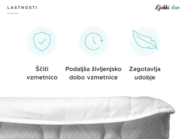 Nepropustna zaščita vzmetnice PREŠITA 80 x 200 cm