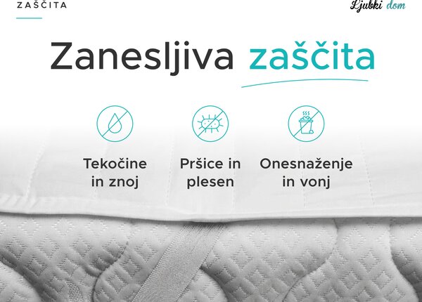 Nepropustna zaščita vzmetnice PREŠITA 80 x 200 cm