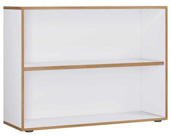PISARNIŠKI REGAL 100/74/33 cm bela, medeni hrast