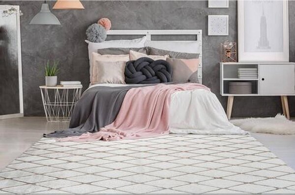 PREPROGA Z VISOKIM FLOROM 80/150 cm bela, bež