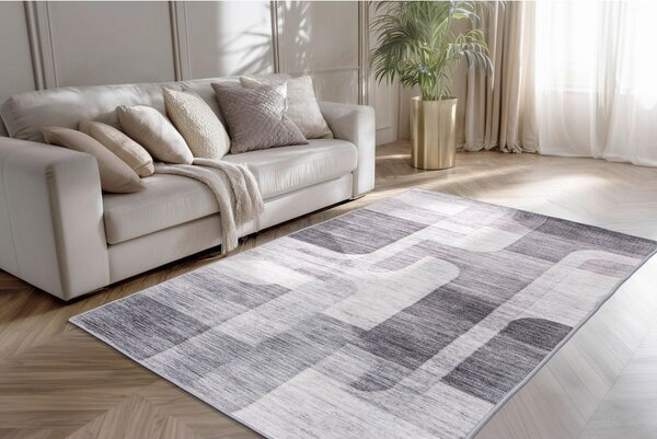 RAVNO TKANA PREPROGA 80/150 cm tkano srebrne barve