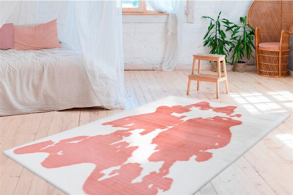 PREPROGA Z VISOKIM FLOROM Rabbit Animal Rosa / Weiß 120/160 cm taftano roza, bela
