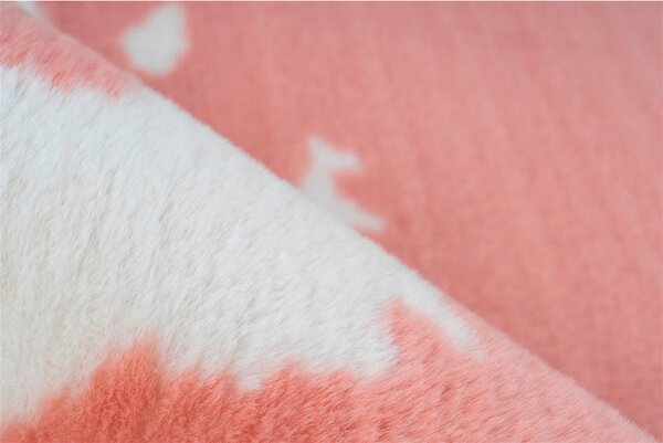 PREPROGA Z VISOKIM FLOROM Rabbit Animal Rosa / Weiß 120/160 cm taftano roza, bela