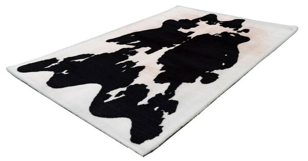PREPROGA Z VISOKIM FLOROM Rabbit Animal Schwarz / Weiß 120/160 cm taftano črna, bela