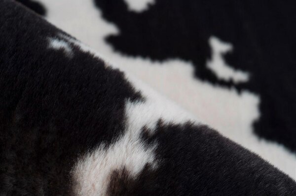 PREPROGA Z VISOKIM FLOROM Rabbit Animal Schwarz / Weiß 120/160 cm taftano črna, bela