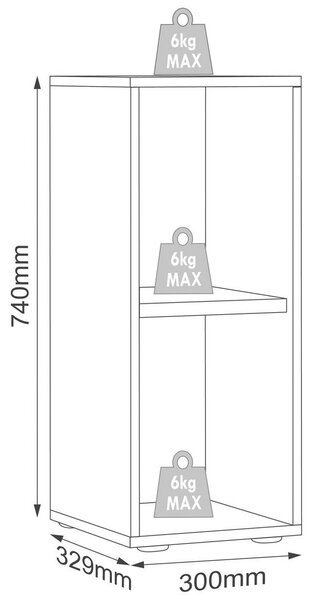 PISARNIŠKI REGAL 30/74/33 cm antracit, medeni hrast