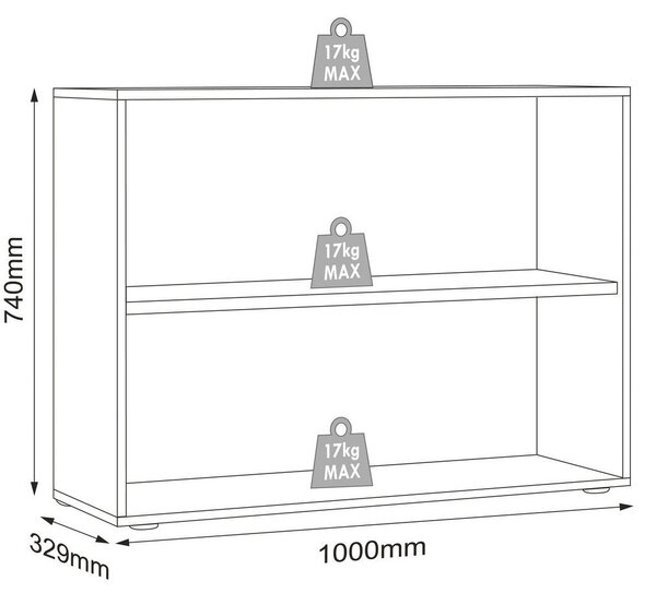 PISARNIŠKI REGAL 100/74/33 cm antracit, medeni hrast