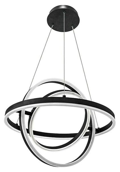 Lavida Ring LED viseča okrogla svetilka Ring (55 W, Ø x V: 50 x 120 cm, Črne barve, Večbarvno)