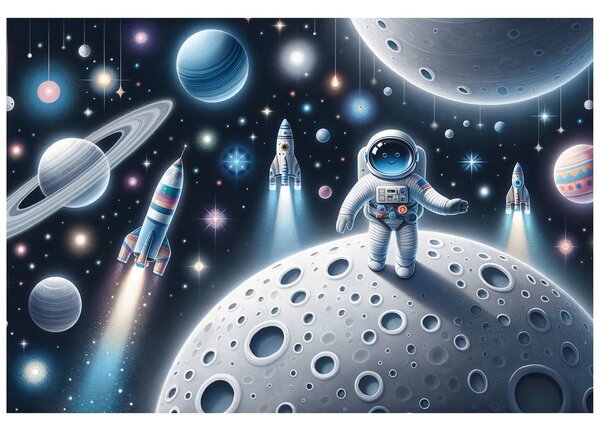 Tapeta otroški vesolje z astronavti