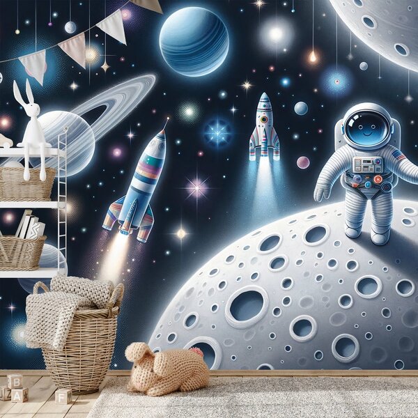 Tapeta otroški vesolje z astronavti