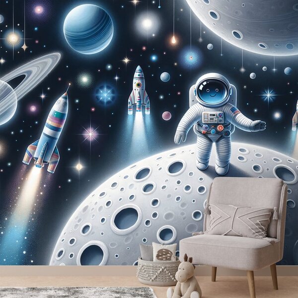 Tapeta otroški vesolje z astronavti