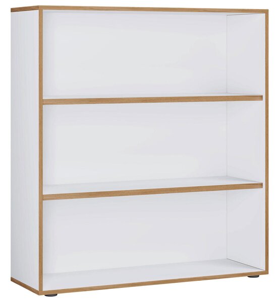PISARNIŠKI REGAL 100/110/33 cm bela, medeni hrast