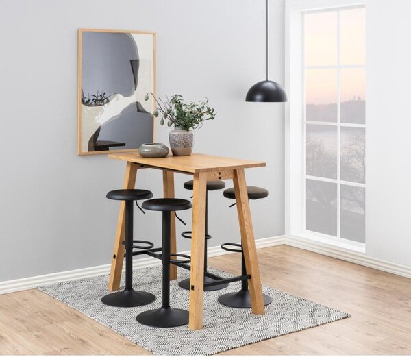 Črn kovinski barsko stol z nastavljivo višino (višina sedeža 59 cm) Finch – Actona