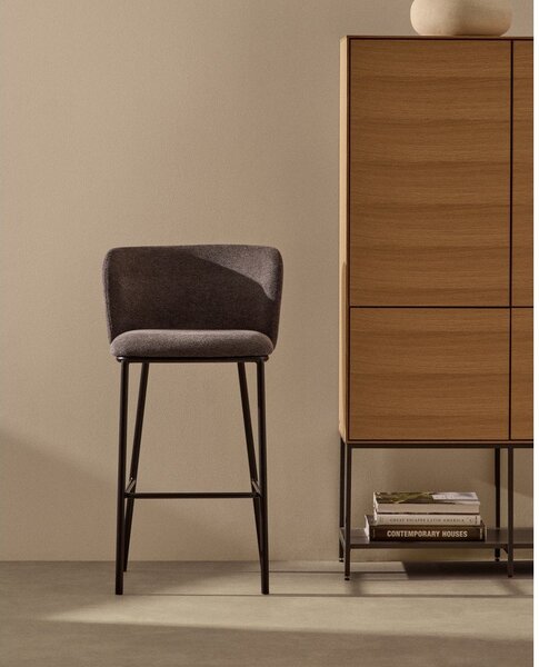 Temno siv barski stol (višina sedeža 65 cm) Ciselia – Kave Home