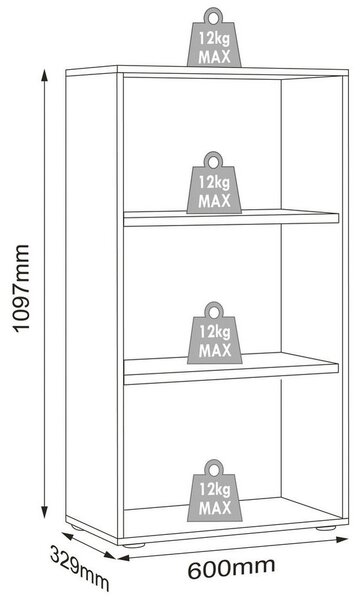 PISARNIŠKI REGAL 60/110/33 cm antracit, medeni hrast