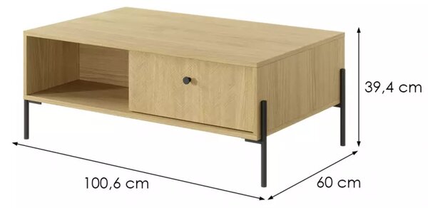 Konferenčna miza v dekorju hrasta SCANDI 2S