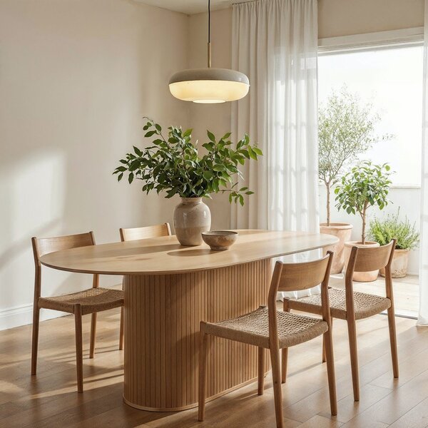 Jedilna miza z mizno ploščo v hrastovem dekorju 95x180 cm Nola – Unique Furniture