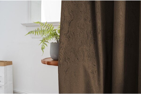 Zatemnitvena zavesa DUNES VELVET 140x250 cm, rjava Za obesiti: Kovinski obročki