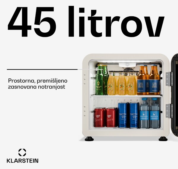 Klarstein Audrey Evo hladilnik za pijačo | 39 x 38 cm | LED notranja osvetlitev | 75 W | 42 dB