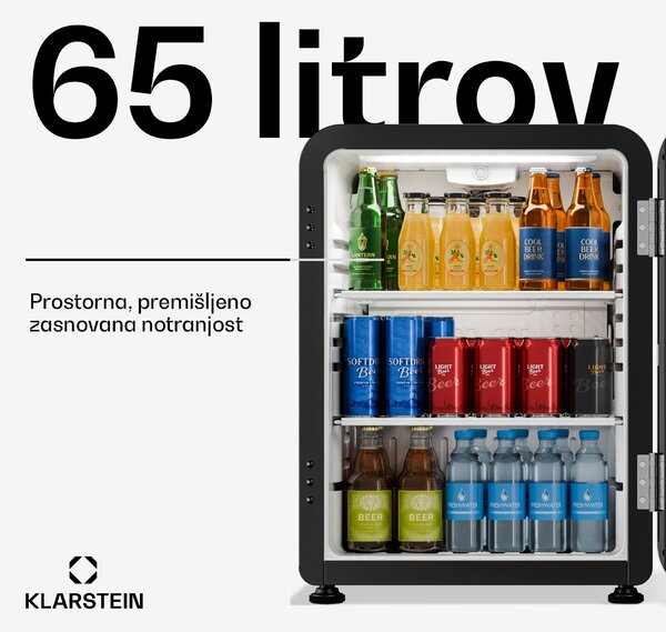 Klarstein Audrey Evo hladilnik za pijačo | 64 x 47,5 cm | LED notranja osvetlitev | 85 W | 42 dB