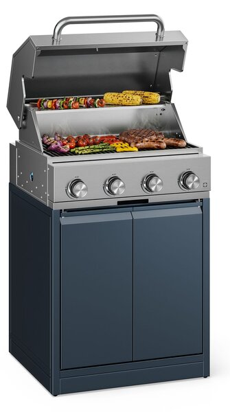 Klarstein WaldChef plinski žar | 4 gorilniki | 30 mbar | 12800 W | Litoželezni žar | Nerjaveče jeklo