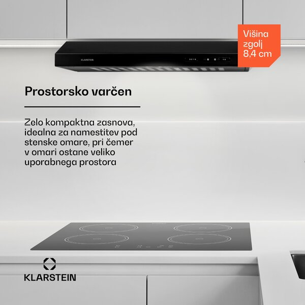 Klarstein UW60BL Ekstraktorska napa za štedilnik 115 W Stainless jeklo, črn