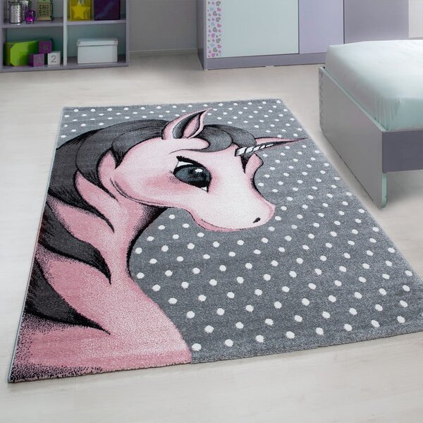 Rožnata/siva otroška preproga 80x150 cm Kids – Ayyildiz Carpets