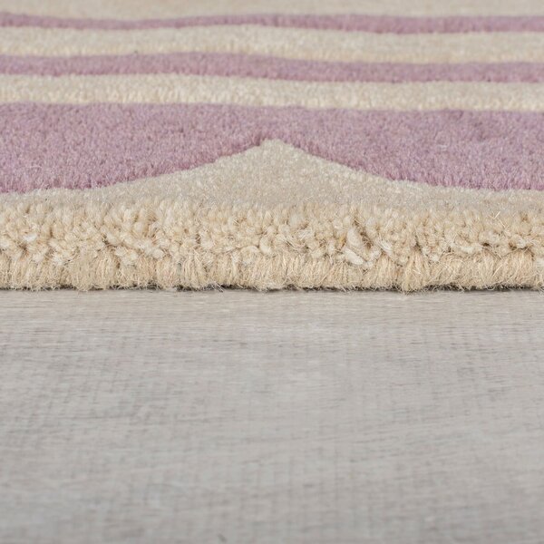 Vijolična/naravna ročno tkana volnena preproga 120x170 cm Lois Scallop – Flair Rugs