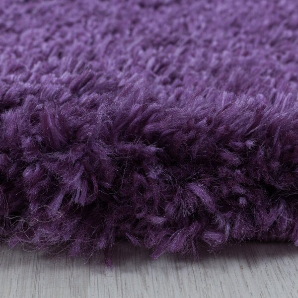 Temno vijolična okrogla preproga ø 80 cm Fluffy – Ayyildiz Carpets