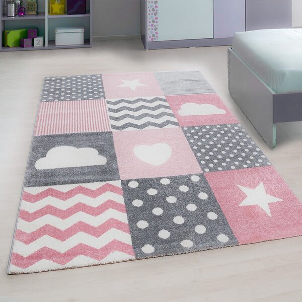 Rožnata/siva otroška preproga 80x150 cm Kids – Ayyildiz Carpets