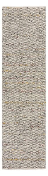 Kremno bel ročno tkan tekač iz mešanice volne 60x230 cm Minerals – Flair Rugs