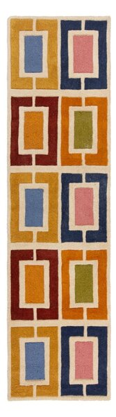 Ročno tkan volnen tekač 60x230 cm Retro Blocks – Flair Rugs