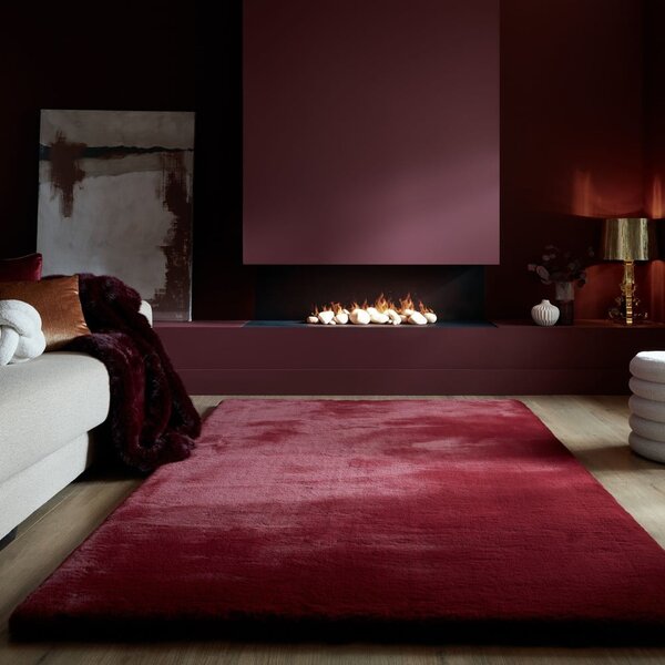 Bordo rdeče sintetično krzno 120x170 cm Ivy Luxury Fur – Flair Rugs