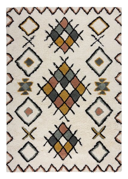 Kremno bela ročno tkana volnena preproga 120x170 cm Moroccan Midar – Flair Rugs