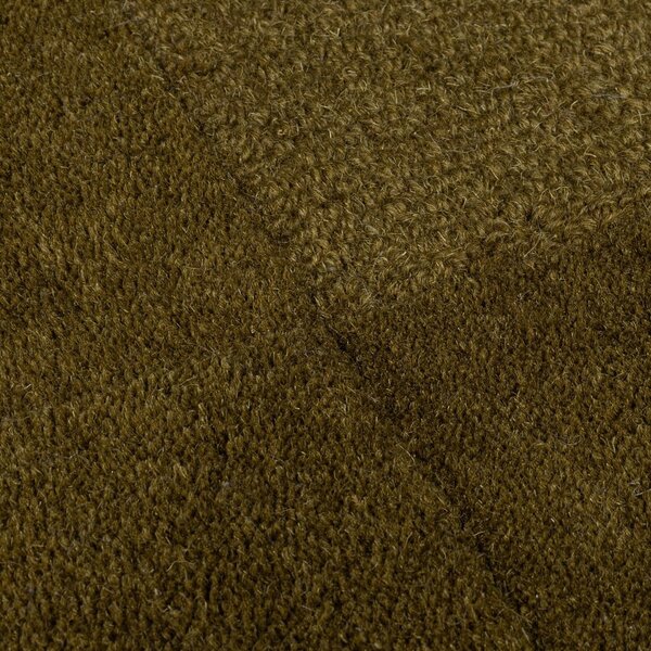 Kaki zelena ročno tkana volnena preproga 120x170 cm Checkerboard – Flair Rugs