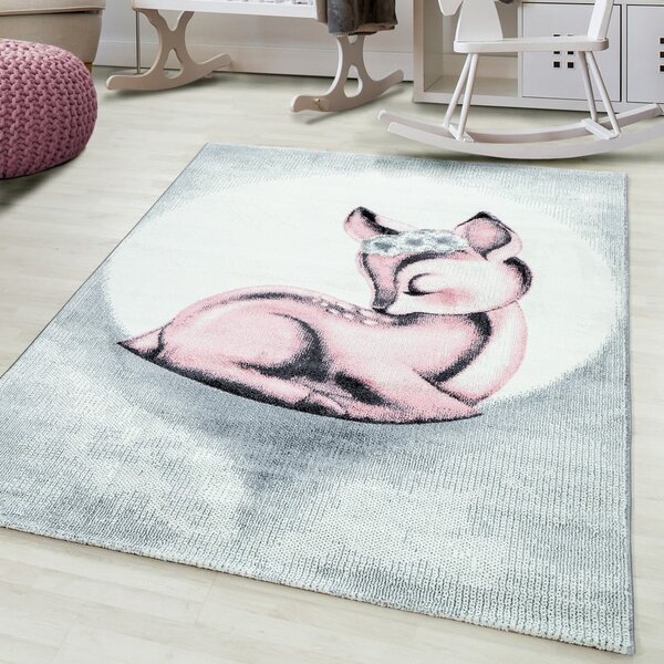 Svetlo rožnata/svetlo siva otroška preproga 80x150 cm Bambi – Ayyildiz Carpets