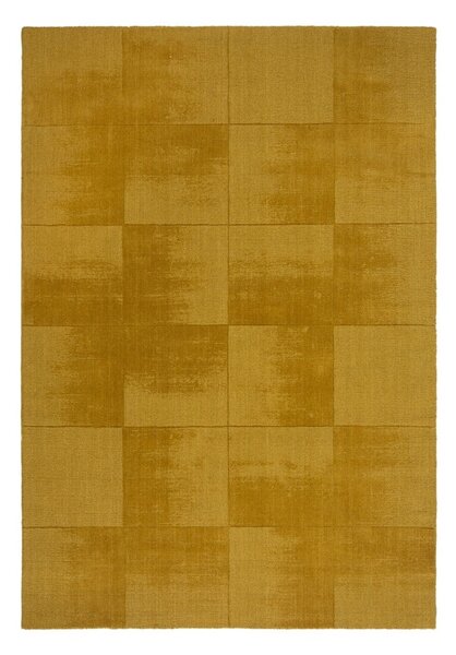 Oker rumena ročno tkana volnena preproga 120x170 cm Demi Check Ombre – Flair Rugs