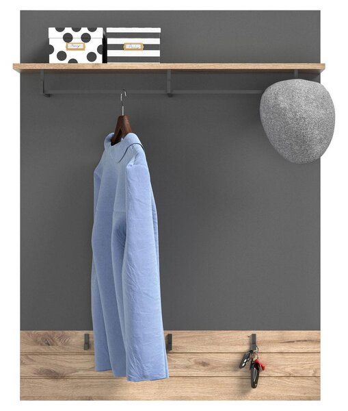 MID.YOU Garderobni Panel Mason, Siva, Barva Hrasta