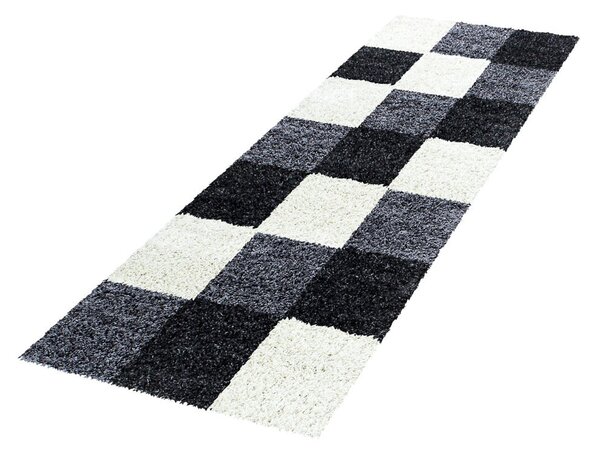 Črno-bel tekač 80x250 cm Life – Ayyildiz Carpets