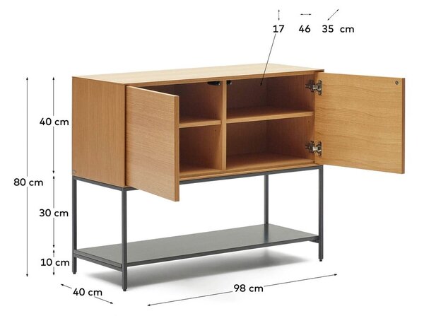 Nizka komoda v hrastovem dekorju 97,5x80 cm Vedrana – Kave Home